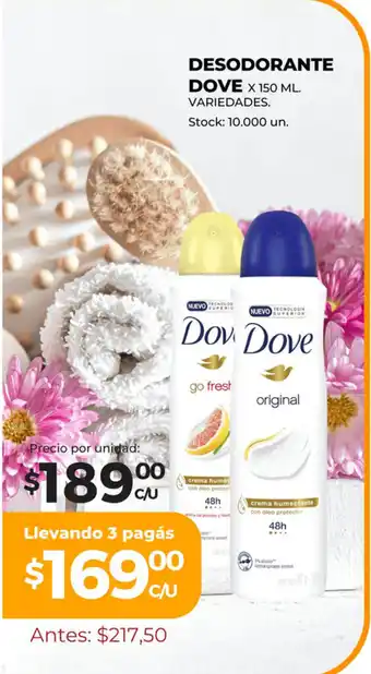 Super MAMI Dove Desodorante x 150 ml Variedades oferta