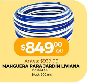 Manguera Para Jardín Liviana 1/2" 15 M x Un