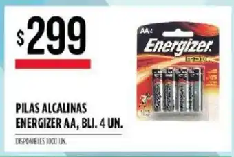 Supermercados Vea Pilas Alcalinas Energizer AA, BLI 4 un. oferta