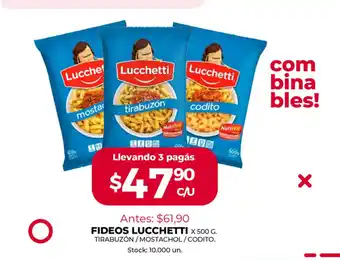 Supermercados Tadicor Fideos Lucchetti x 500g oferta