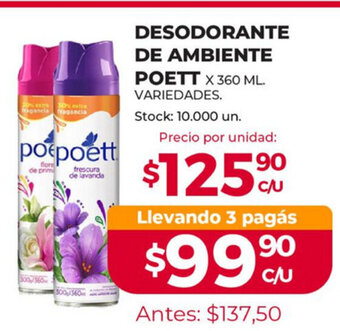 Supermercados Tadicor Poett Desodorante De Ambiente x 360 ml Variedades oferta