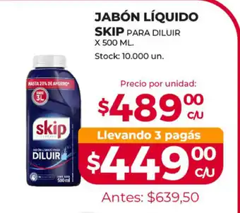 Supermercados Tadicor Skip Jabón Liquido x 500 ml oferta