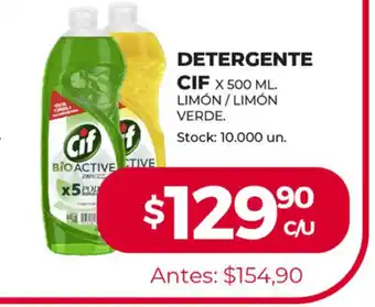 Supermercados Tadicor CIF Detergente x 500ml Limón / Limón Verde oferta