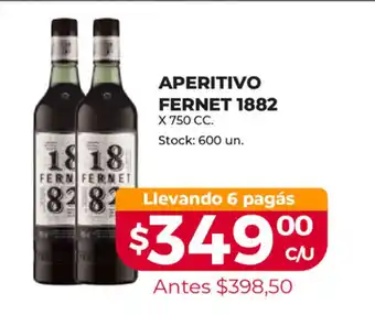 Supermercados Tadicor Aperitivo Fernet 1882 x 750 cc oferta