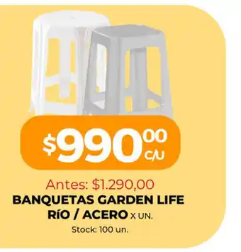 Supermercados Tadicor Banquetas Garden Life Río / Acero x un oferta
