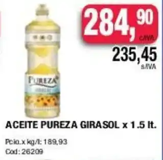 Maxiconsumo Pureza Aceite Girasol x 1.5lt oferta