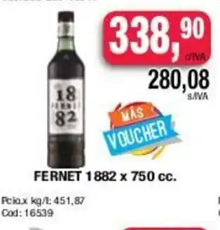 Maxiconsumo Fernet 1 882 x 750cc oferta