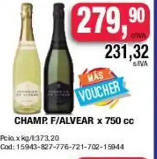 Maxiconsumo Champ.F/Alvear x 750cc oferta