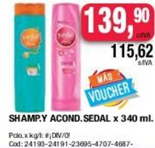 Maxiconsumo Shamp Y Acond Sedal x 340ml oferta