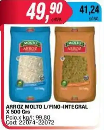 Maxiconsumo Arroz Molto L/Fino-Integral x 500grs oferta