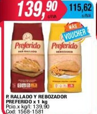 Maxiconsumo P.Rallado Y rebozador Preferido x 1kg oferta