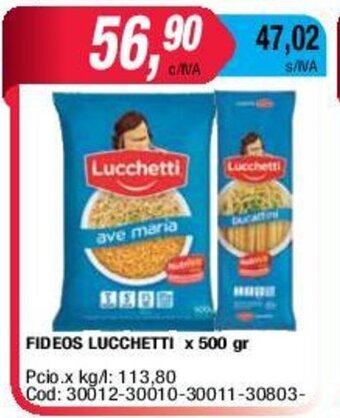 Maxiconsumo fideos Lucchetti x 500gr oferta