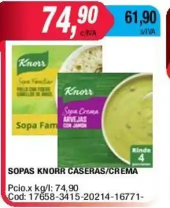 Maxiconsumo Knorr Sopas Caseras/Crema oferta