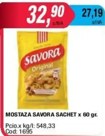 Maxiconsumo Savora Mostaza Sachet x 60gr oferta