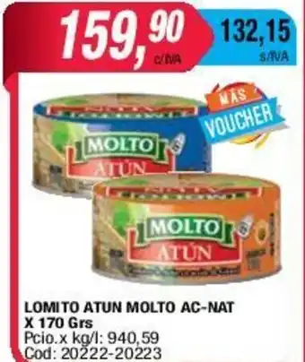 Maxiconsumo Molto Lomito Atun Ac-Nat x 170grs oferta