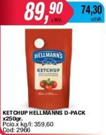 Maxiconsumo Ketchup Hellmanns D-pack x 250gr oferta
