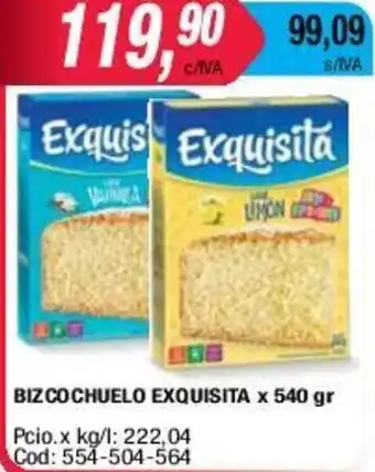 Maxiconsumo Exquisita Bizcochuelo x 540gr oferta