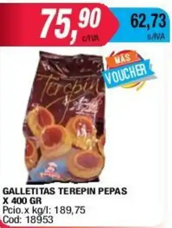 Maxiconsumo Galletitas Terepin Pepas x 400gr oferta