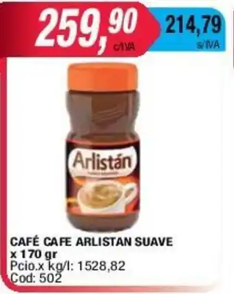 Maxiconsumo Arlistan Café Cafe Suave x 170gr oferta