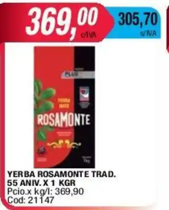Maxiconsumo Yerba Rosamonte Trad 55Aniv x 1kg oferta