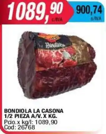 Maxiconsumo Bondiola La Casona 1/2 Pieza A/V xkg oferta