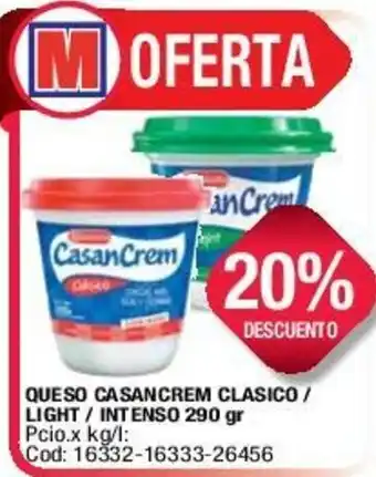 Maxiconsumo Queso casancrem Clasico/Light/Intenso 290gr oferta