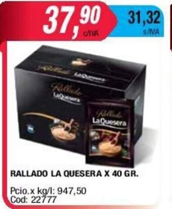 Maxiconsumo Rallado La Quesera x 40gr oferta