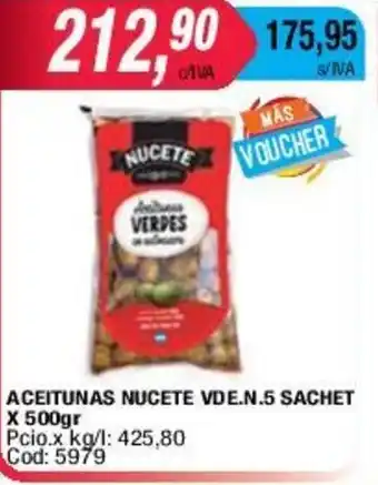Maxiconsumo Aceitunas Nucete Vde.N5 Sachet x 500gr oferta