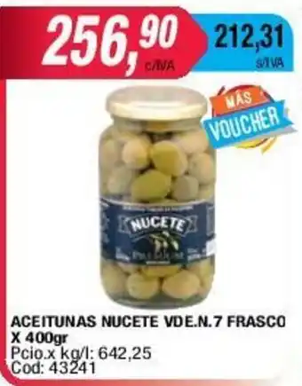 Maxiconsumo Aceitunas Nucete VDE.N7 Frasco x 400gr oferta