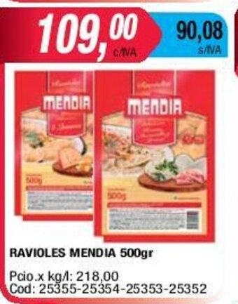 Maxiconsumo Ravioles Mendia 500gr oferta