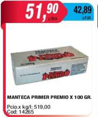 Maxiconsumo Manteca Primer Premio x 100gr oferta