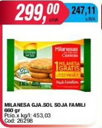 Maxiconsumo Milanesa Gja Sol Soja Famili 660gr oferta