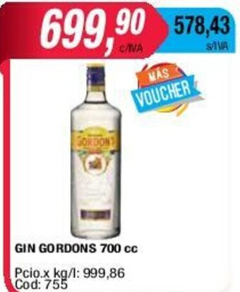 Maxiconsumo Gin Gordons 700cc oferta