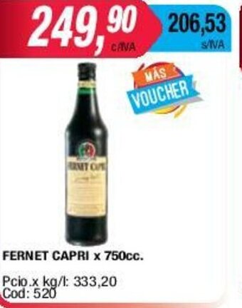 Maxiconsumo Fernet Capri x 750cc oferta