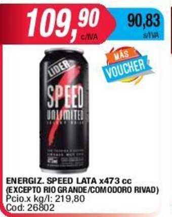 Maxiconsumo Energiz. Speed Lata x 473cc oferta
