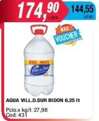 Maxiconsumo Agua Vill D.Sur Bidon 6.25lt oferta