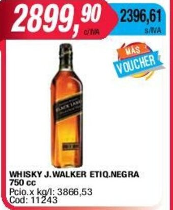 Maxiconsumo Whisky J. Walker Etiq Negra 750cc oferta