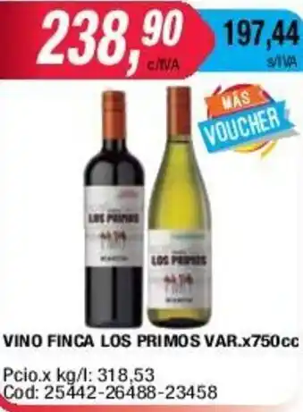 Maxiconsumo Vino finca Los Primos Var x 750cc oferta