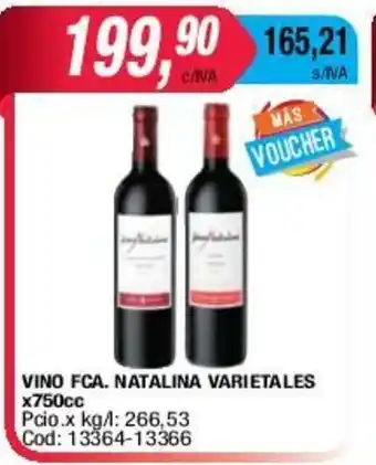 Maxiconsumo Vino FCA Natalina Varietales x 750cc oferta