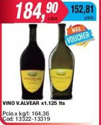 Maxiconsumo Vino V. Alvear x 1,125lts oferta
