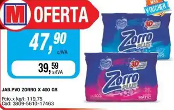 Maxiconsumo Zorro Jab Pvo x 400gr oferta