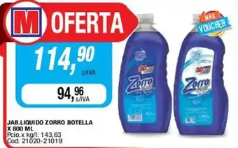 Maxiconsumo Zorro Jab.Liquido Botella x 800ml oferta