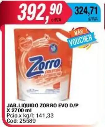 Maxiconsumo Zorro Jab. Liquido Evo d/P x 2700ml oferta
