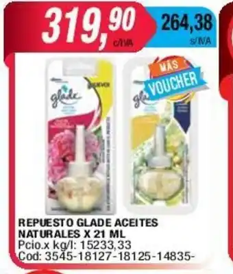 Maxiconsumo Glade Repuesto Aceite Naturales x21ml oferta