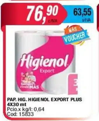 Maxiconsumo Higienol Pap. Hig. Export Plus 4x30mt oferta