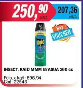 Maxiconsumo Raid Insect. MMM B/Agua 360cc oferta