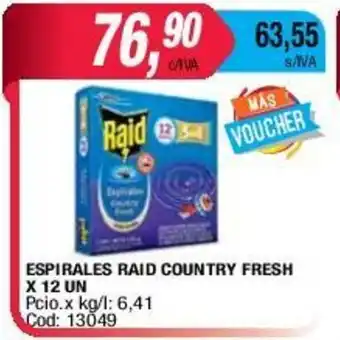 Maxiconsumo Raid Espirales Country Fresh x 12un oferta