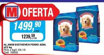 Maxiconsumo Beethoven Al.Anim Perro Adul x 22kg oferta