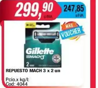 Maxiconsumo Gillette Repuesto Mach 3 x 2un oferta