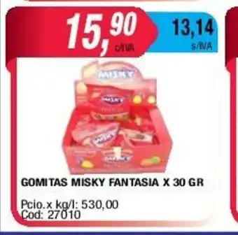 Maxiconsumo Misky Gomitas Fantasia x 30gr oferta